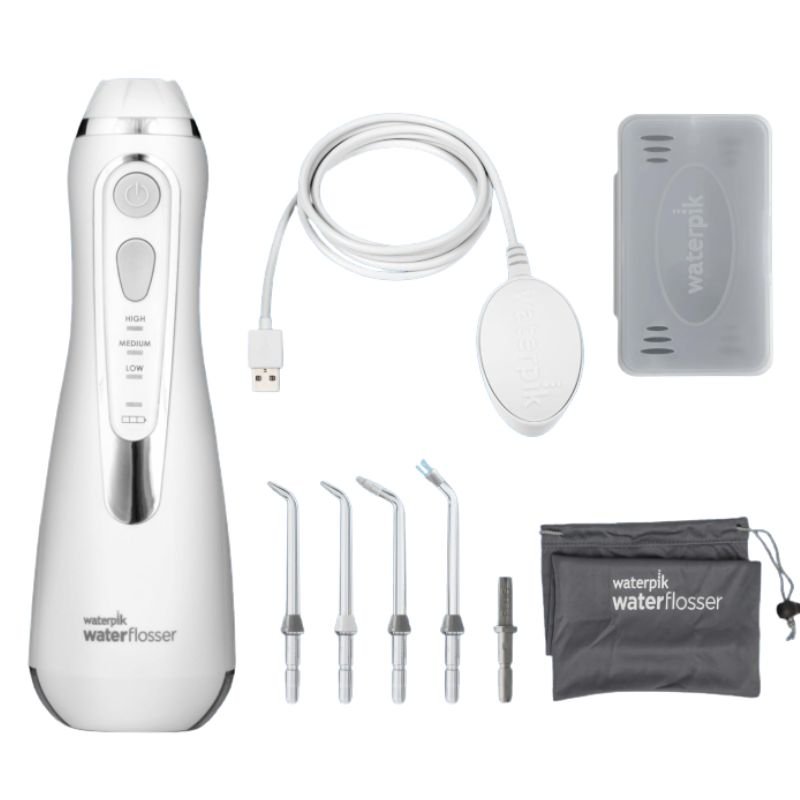 Waterpik Cordless Advanced WP-580 with travel bag and tip storage
