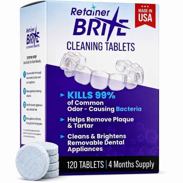 Retainer Brite cleaning tablets for night guards and retainers