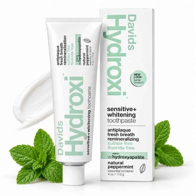 Davids nano-hydroxyapatite toothpaste sensitive whitening peppermint
